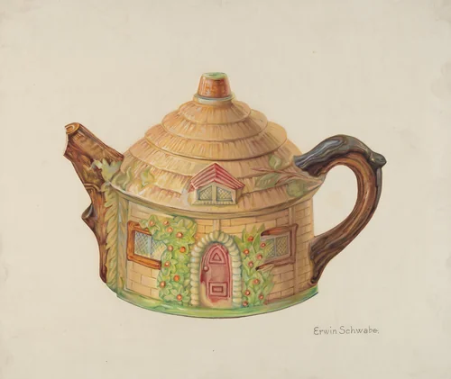 Teapot by Erwin Schwabe, index of american design, 1935-1942