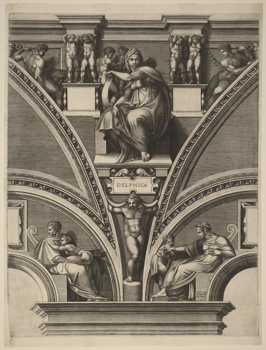 The Delphic Sibyl by Giorgio Ghisi, print, 1570-1574