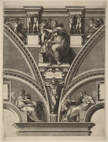 The Delphic Sibyl by Giorgio Ghisi, print, 1570-1574