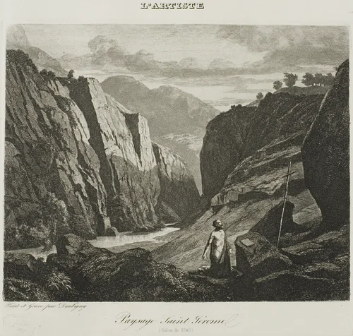 Saint Jerome by Charles-François Daubigny, print, 1840