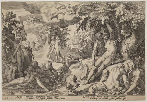 The Golden Age by Hendrick Goltzius, print, 1595-1605