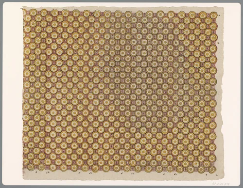 Blad met strooipatroon van cirkel met punten by anonymous, print, 1750-1950