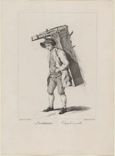 Strohschneider (Straw Cutter) by Johann Christian Brand, print, 1775