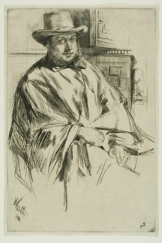 Portrait of a man by James McNeill Whistler, print, 1860