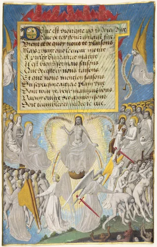 The Last Judgment from Les Sept Articles de la Foi by Jean Chappuis by Maître François, painting, 1465-1475