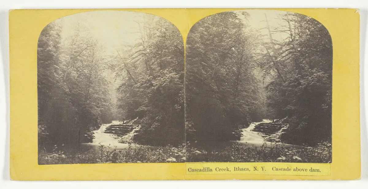 Cascadilla Creek, Ithaca, N.Y. Cascade above dam by J. C. Burritt, photograph, 1860-1865