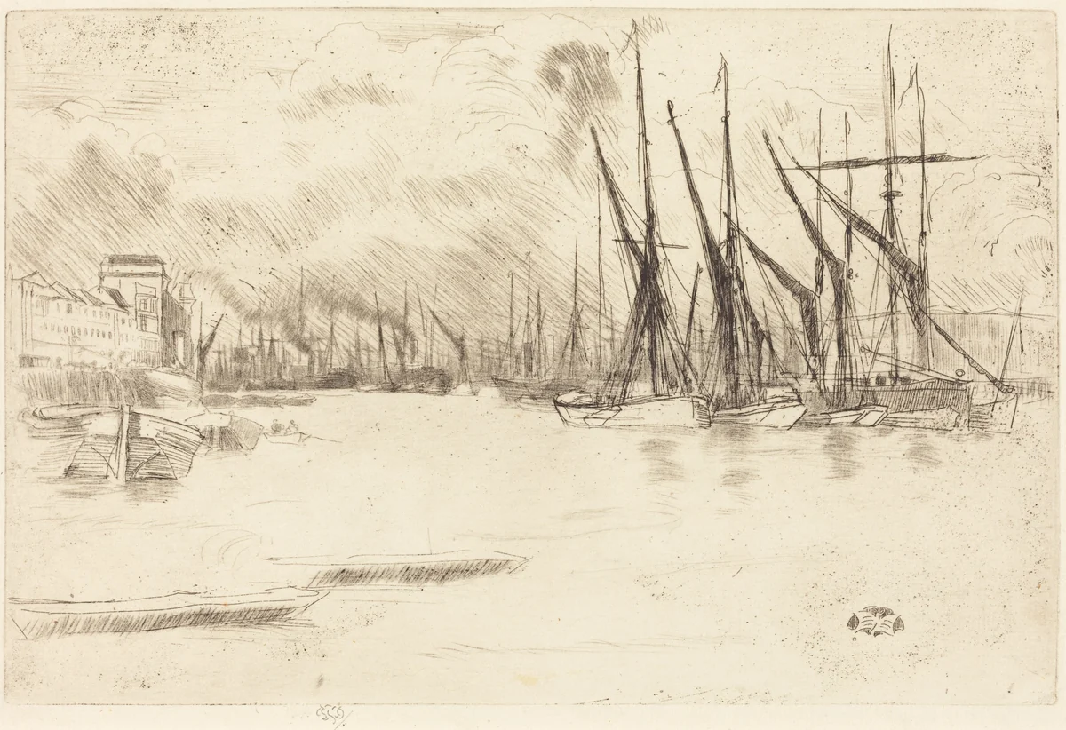 From Pickle-Herring Stairs by James McNeill Whistler, print, 1878