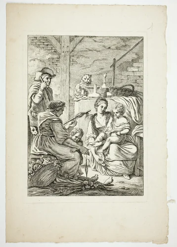 The Household Peasant by Pierre Lelu, print, 1784