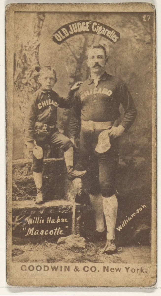 Williamson, Shortstop, with Willie Hahne, Mascot, Chicago, from the Old Judge series (N172) for Old Judge Cigarettes by Goodwin & Company, photograph, 1887