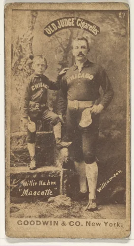 Williamson, Shortstop, with Willie Hahne, Mascot, Chicago, from the Old Judge series (N172) for Old Judge Cigarettes by Goodwin & Company, photograph, 1887