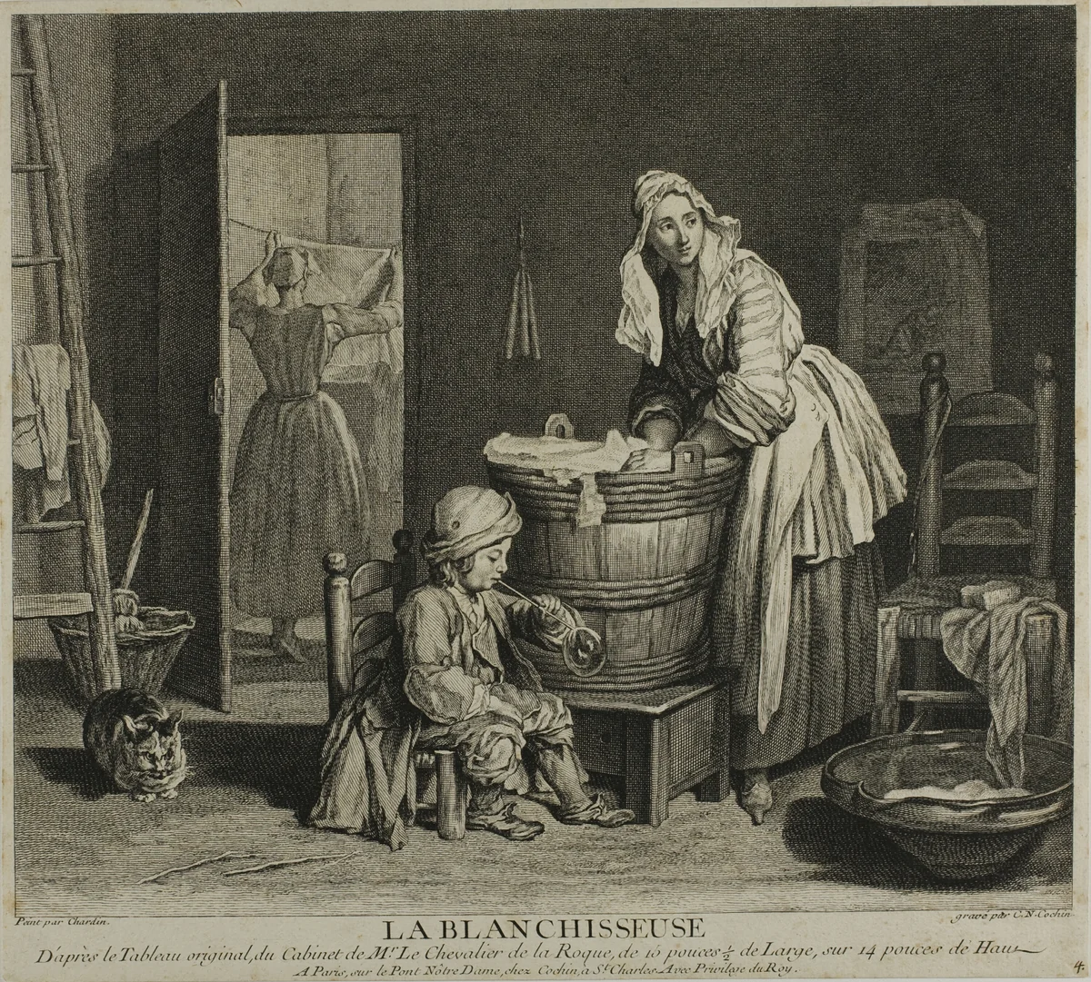 The Washerwoman by Charles-Nicolas Cochin
Jean Baptiste Siméon Chardin, print, 1739