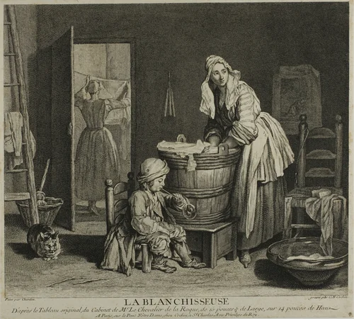 The Washerwoman by Charles-Nicolas Cochin
Jean Baptiste Siméon Chardin, print, 1739