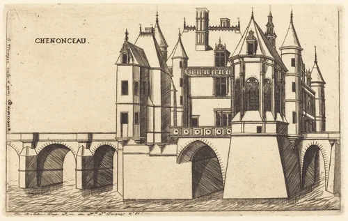 Chateau de Chenonceau, 2e planche (The Chateau of Chenonceau, 2nd plate) by Charles Meryon, print, 1856