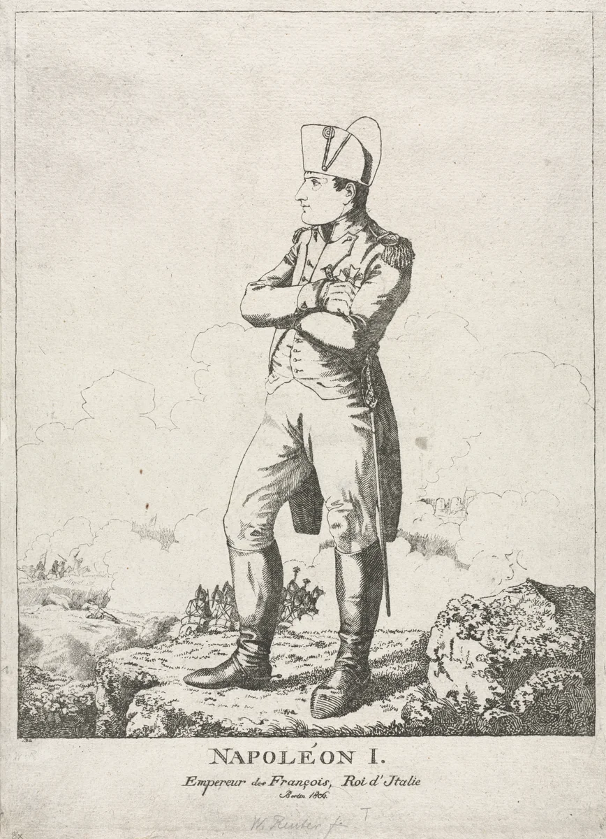 Napoleon I, Emperor of France, King of Italy by Friedrich Wilhelm Reuter, print, 1806