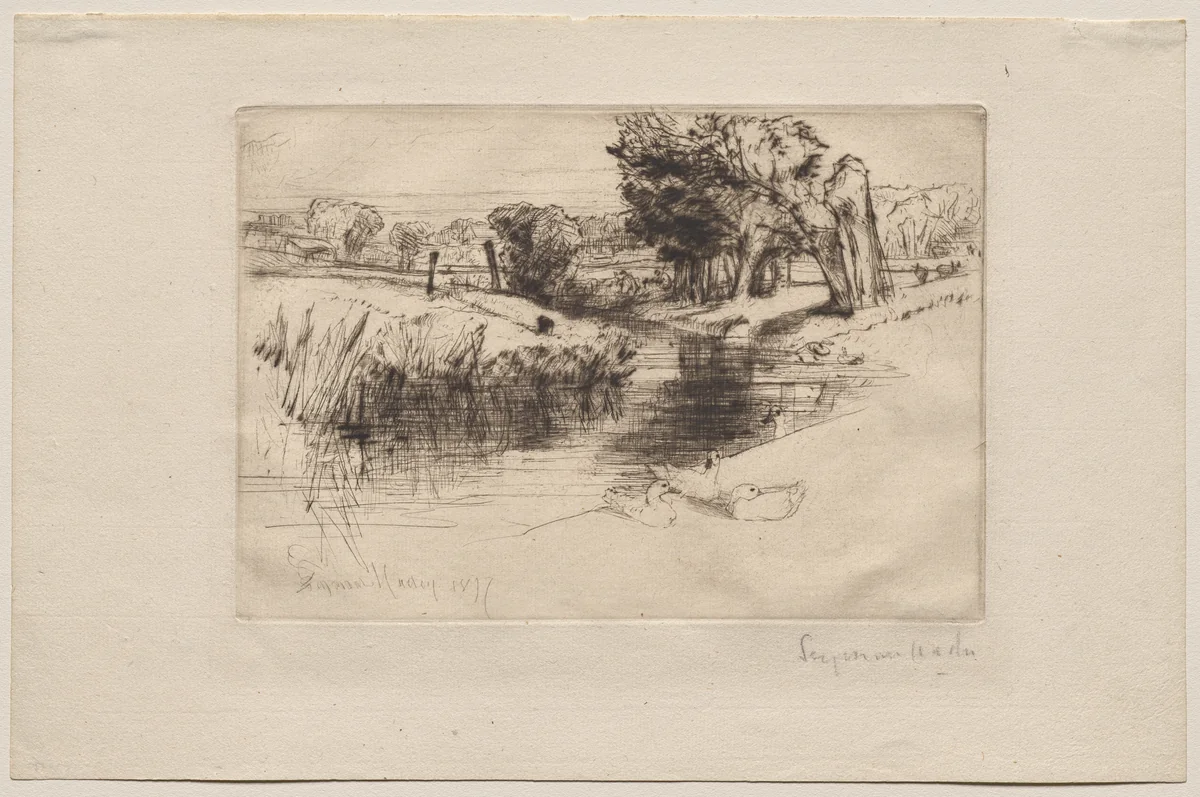 A Backwater by Francis Seymour-Haden, print, 1877