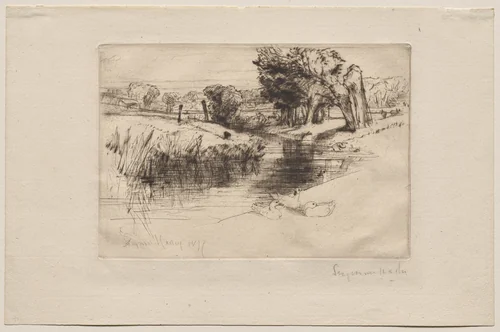 A Backwater by Francis Seymour-Haden, print, 1877