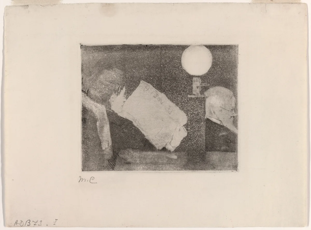 Reading the Newspaper, No. 2 by Mary Cassatt, print, 1883