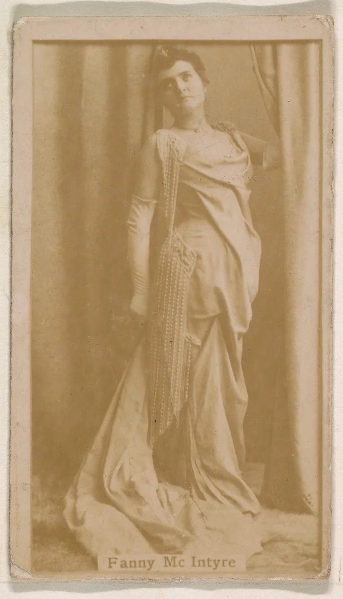 Fanny McIntyre, from the Actresses series (N245) issued by Kinney Brothers to promote Sweet Caporal Cigarettes by Kinney Brothers Tobacco Company, photograph, 1890
