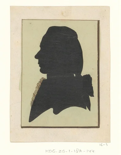 Silhouetportret van een onbekende man by Joseph Adolf Schmetterling, drawing, 1785