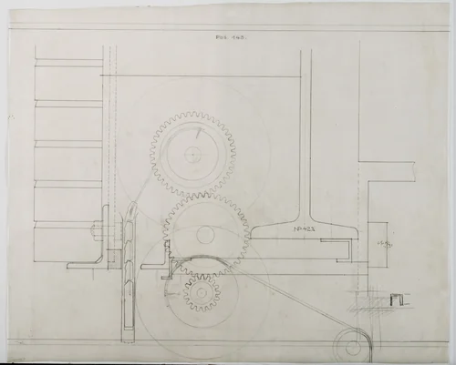 Hermann Lange House, Krefeld, Germany, Section, structural detail by Ludwig Mies van der Rohe, mies van der rohe archive, 1927