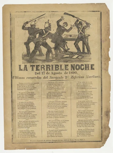 The Terrible Night (La Terrible Noche) by José Guadalupe Posada, print, 1891