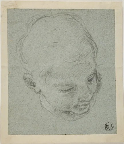 Young Boy's Head by Guido Reni, drawing, 1600-1699