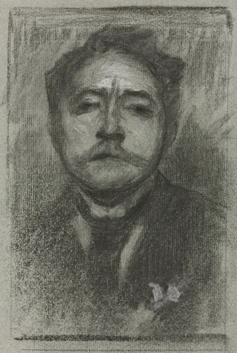 Portrait of Jean Ajalbert by Eugène Carrière, drawing, 1890-1900