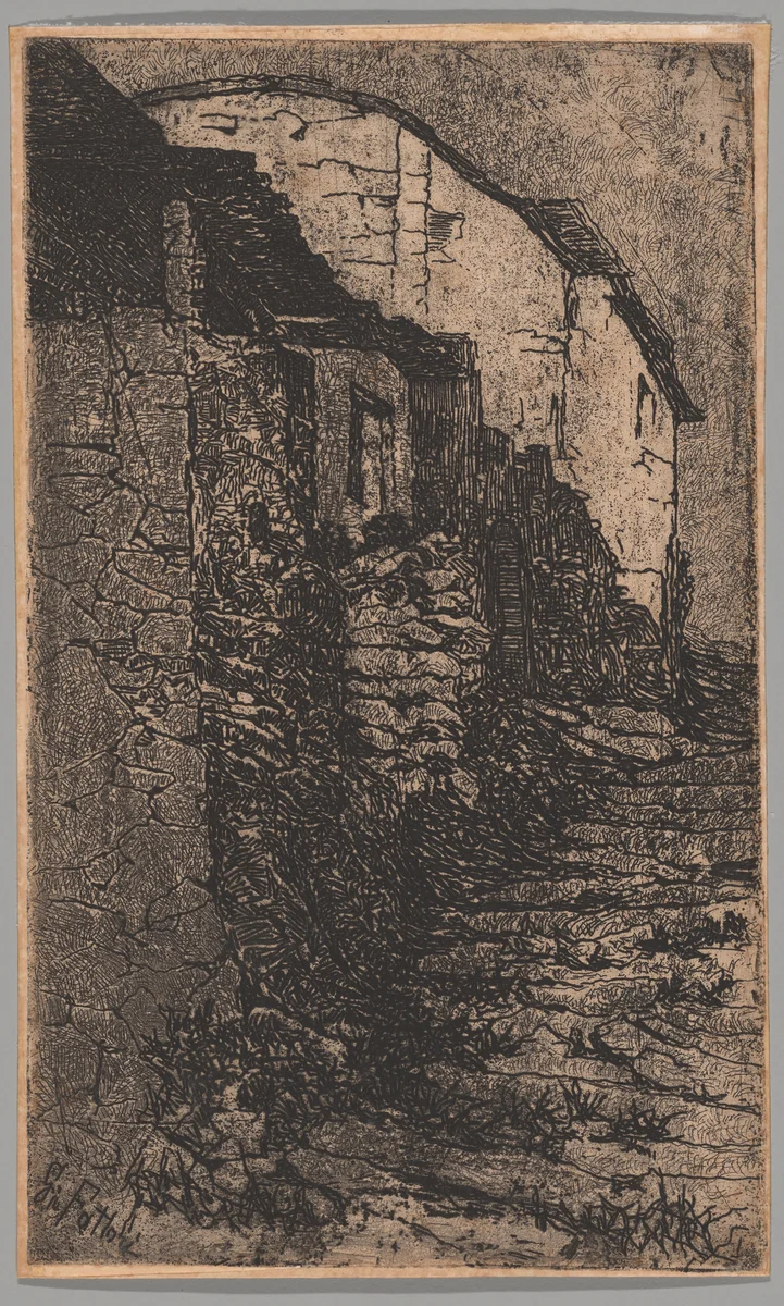 Bauco, Near Rome (Bauco presso Roma) by Giovanni Fattori, print, 1845-1908