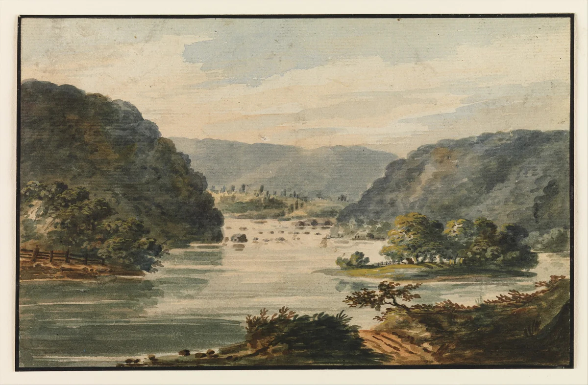 A View of the Potomac at Harpers Ferry by Pavel Svinin, artwork, 1811-1816