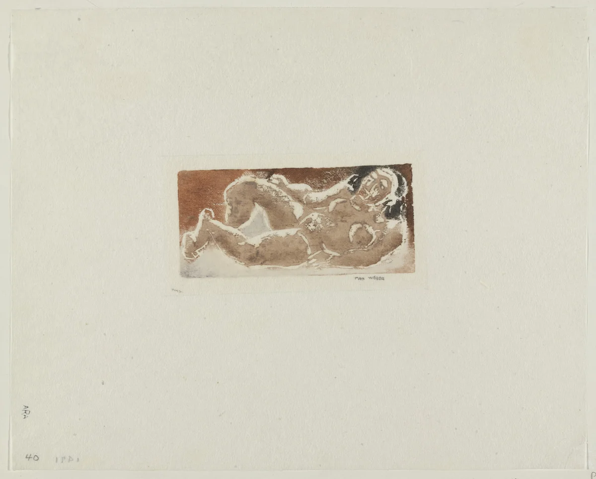 Reclining Nude by Max Weber, print, 1924