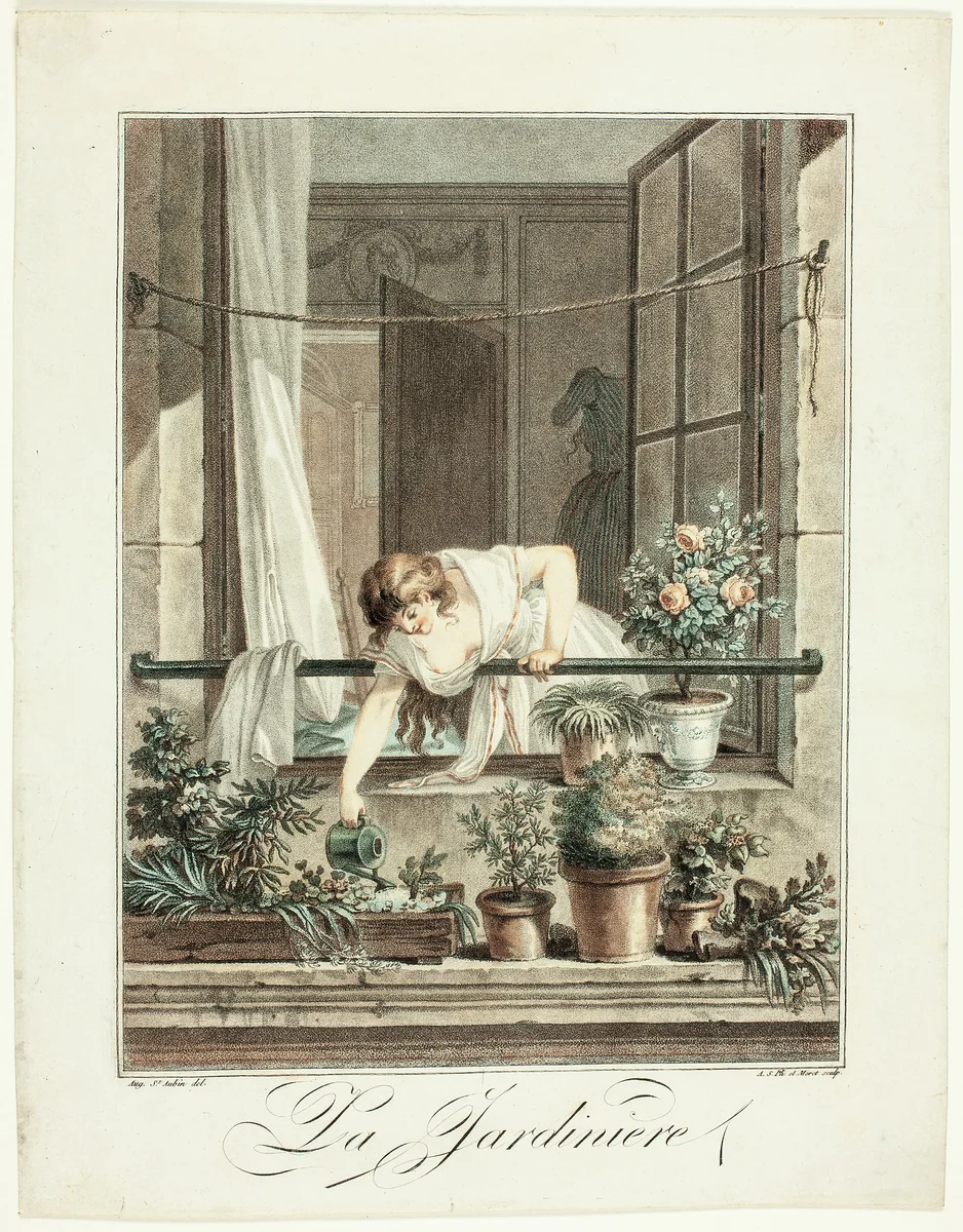 La Jardinière by Jean Baptiste Moret, print, 1790-1820