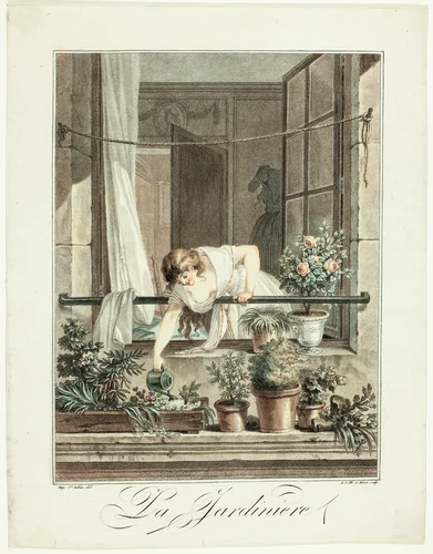La Jardinière by Jean Baptiste Moret, print, 1790-1820