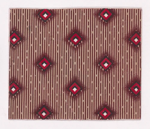 Textile Design with Alternating Lozenges over a Striped Background of Intermittent Lines by anonymous, drawing, 1840