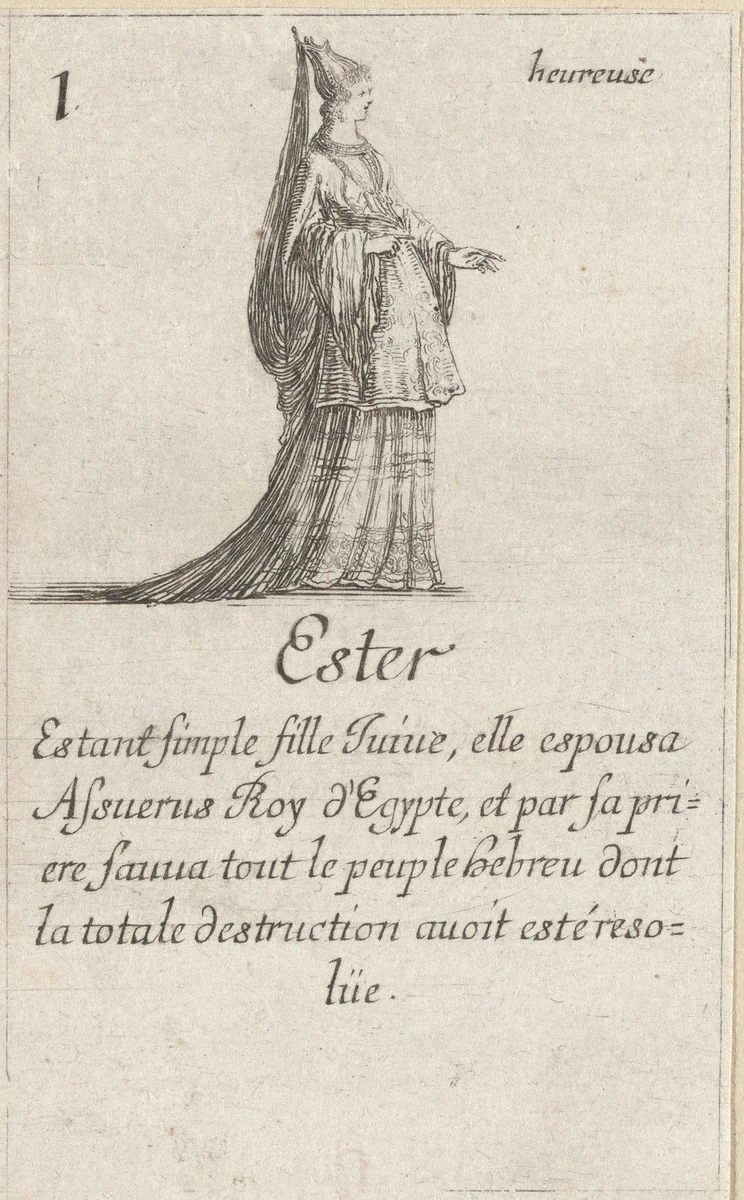 Esther by Stefano della Bella, print, 1620-1664