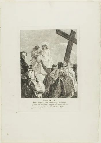 Christ is Stripped of His Garments, plate ten from Stations of the Cross by Giovanni Domenico Tiepolo, print, 1748