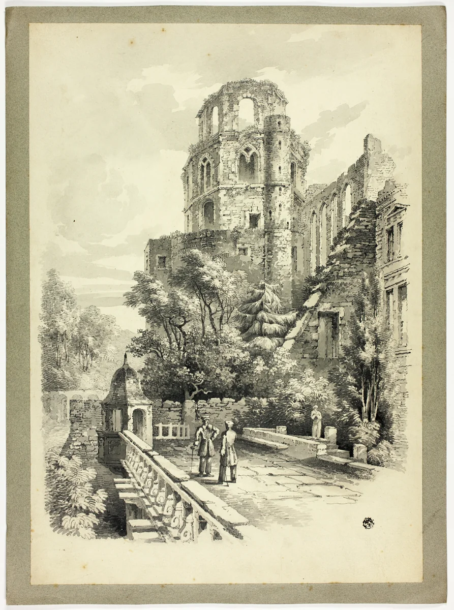 Heidelberg Castle by Samuel Prout, drawing, 1825-1835