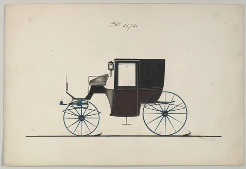 Brougham #3173 by Brewster & Co., drawing, 1875