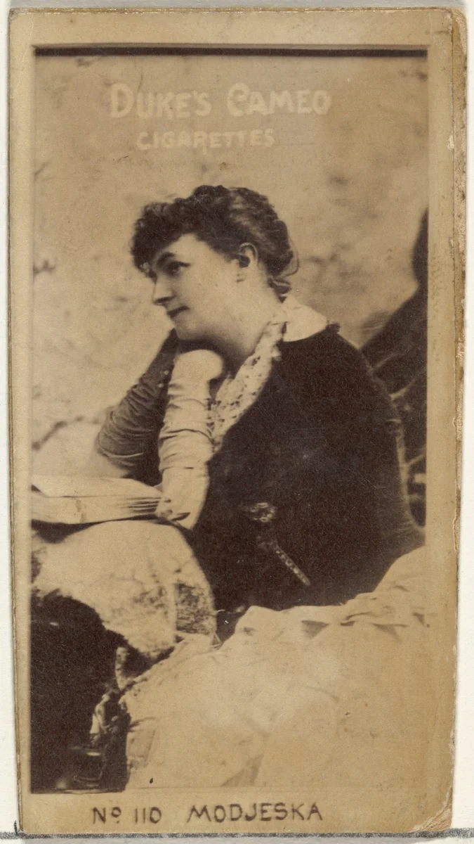 Card Number 110, Modjeska, from the Actors and Actresses series (N145-4) issued by Duke Sons & Co. to promote Cameo Cigarettes by W. Duke, Sons & Co., photograph, 1880-1889