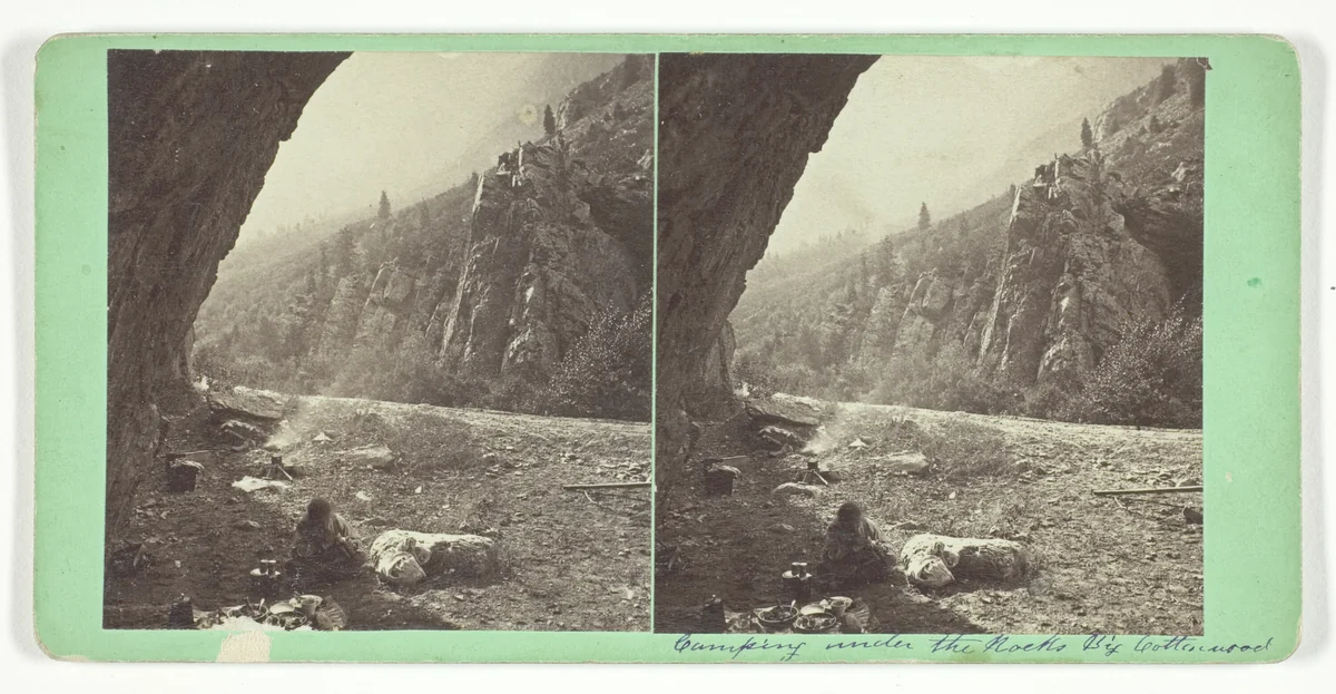 Camping Under the Rocks, Big Cottonwood by Charles Roscoe Savage, photograph, 1859-1862