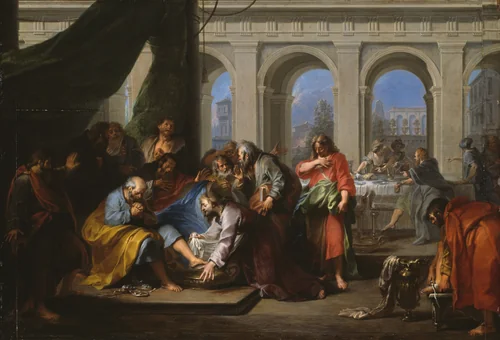 Christ Washing the Feet of His Disciples by Nicolas Bertin, painting, 1720-1730