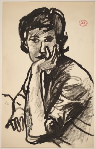 Untitled [woman resting her head on her left hand] by Richard Diebenkorn, drawing, 1955-1967