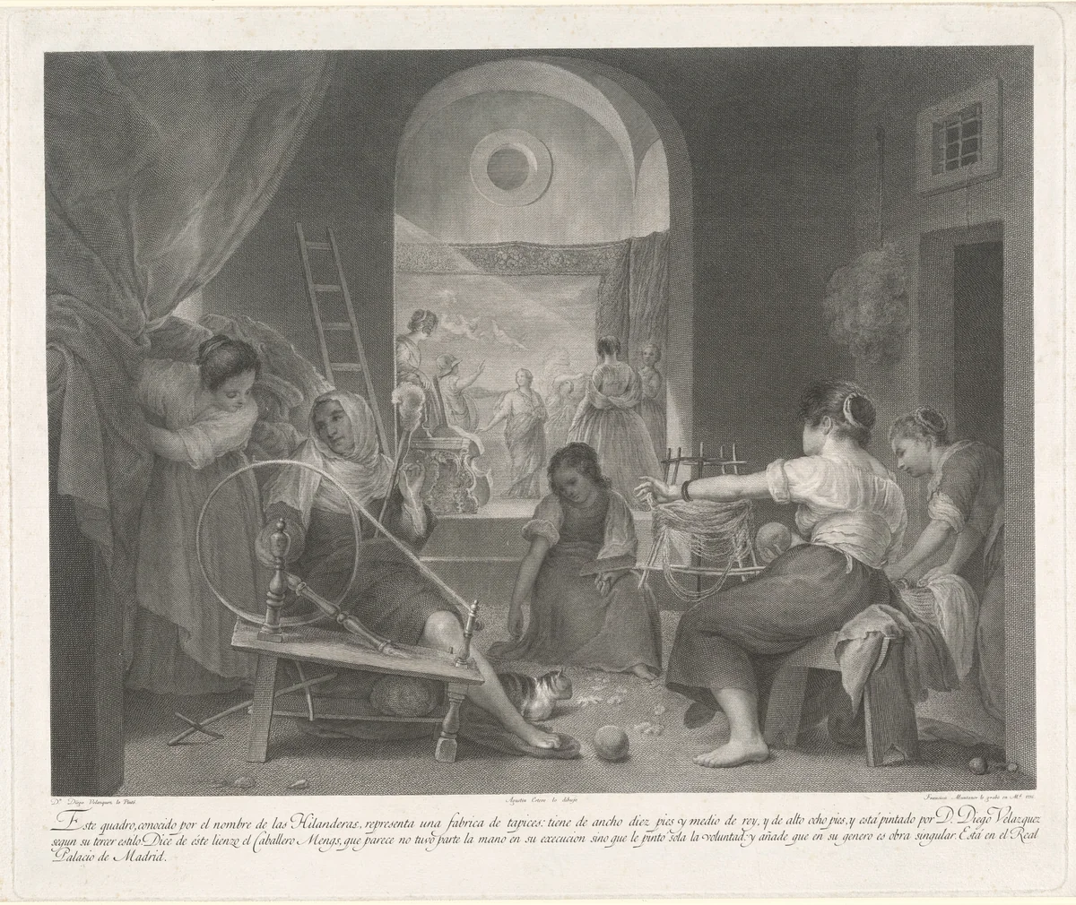 Las Hilanderas (The Spinners) by Francisco Muntaner
Agustín Esteve
Diego Velázquez, print, 1796