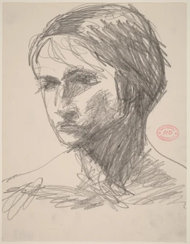 Untitled [head of a woman] by Richard Diebenkorn, drawing, 1955-1967