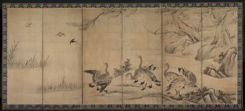 Wild Geese by Kano Sanraku (狩野山楽), painting, 1580-1635
