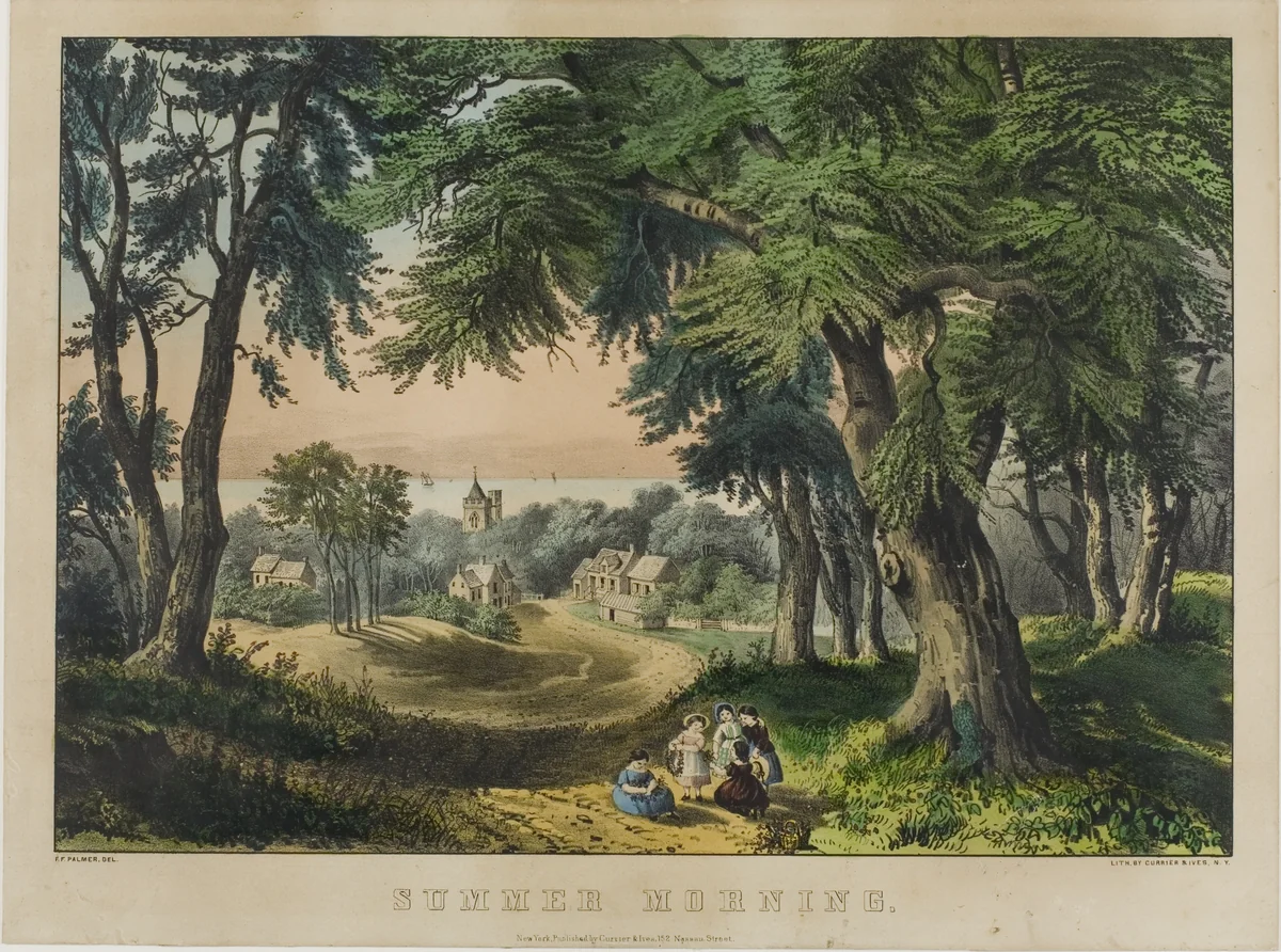 Summer Morning by Frances Palmer, print, 1862