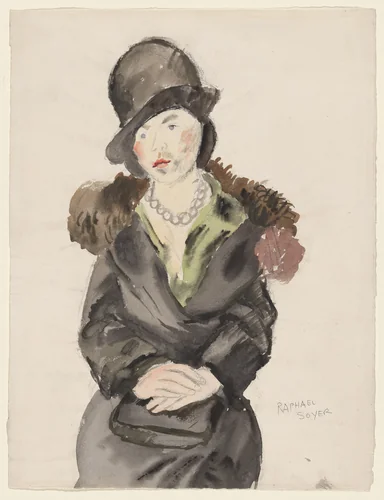 Pascin's Model by Raphael Soyer, drawing, 1925