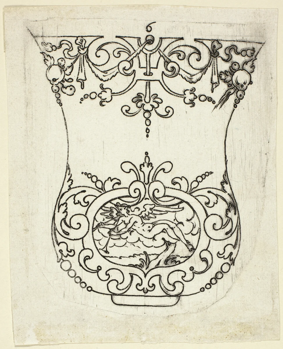 Plate 6, from XX Stuck zum (ornamental designs for goblets and beakers) by Master A.P. German, print, 1601