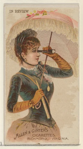 In Review, from the Parasol Drills series (N18) for Allen & Ginter Cigarettes Brands by Allen & Ginter, print, 1888