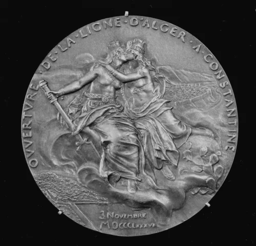 Opening of the Railway Line Between Algiers and Constantine, November 3, 1886 by Louis-Oscar Roty, metalwork, 1886