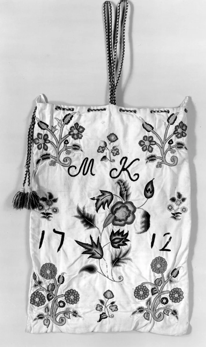 Bag by New England, textile, 1712